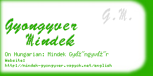 gyongyver mindek business card